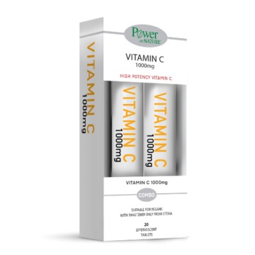 Power of Nature Promo Vitamin C 1000mg with Stevia, 2x20 Αναβράζοντ...