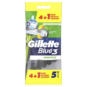 Gillette Blue3 Sensitive Ανδρικά Ξυραφάκια Μίας Χρήσης 5 τμχ