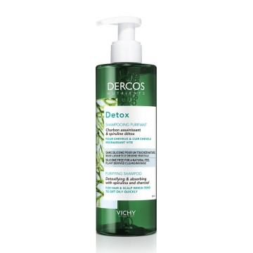 Vichy Dercos Nutrients Detox Shampoo Shampooing Nettoyant Intensif pour Cheveux Gras 250 ml