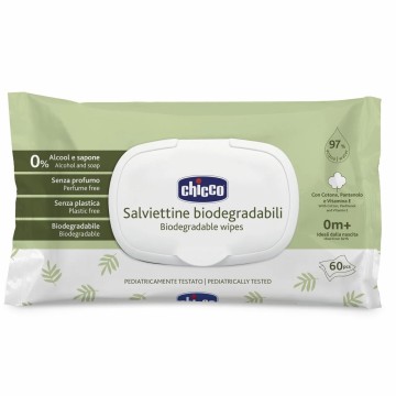 Chicco Βιοδιασπώμενα Μαντηλάκια 0m+, 60 τεμάχια