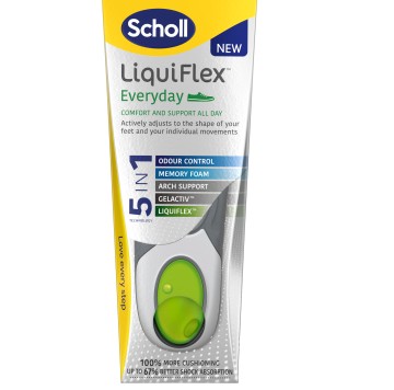 Scholl LiquidFlex Anatomic Insoles Everyday 5 in 1 Technology