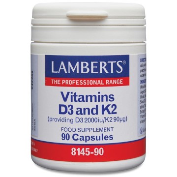 Lamberts Витамины D3 2000iu и K2 90 мкг 90 капсул