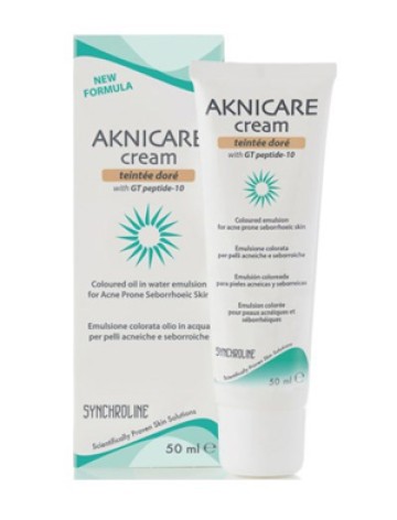 Synchroline Aknicare Cream Teinteé Dore Sebum-Regulating Face Cream with Color (Dark) 50ml
