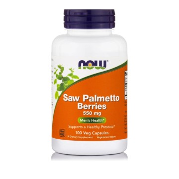 Now Foods Saw Palmetto Berries Намаляване на симптомите на простатата, 550 mg, 100 растителни капсули