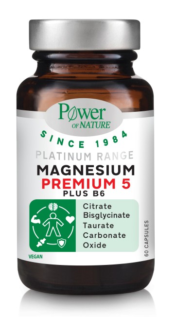 Power of Nature Platinum Range Magnesium Premium 5, 60 capsules Power of Nature Platinum Range Magnesium Premium 5, 60 capsules