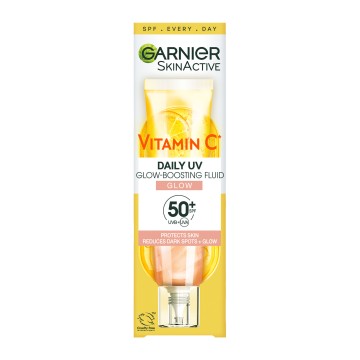 Garnier SkinActive Fluide Quotidien UV Booster d'Éclat à la Vitamine C Spf 50+, 40 ml