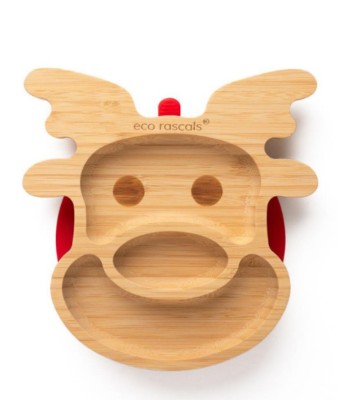 Eco Rascals Παιδικό Πιάτο Bamboo με Χωρίσματα και Σιλικόνη Deer 6m+ Eco Rascals Παιδικό Πιάτο Bamboo με Χωρίσματα και Σιλικόνη Deer 6m+