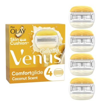 Gillette Venus Plus Olay Comfortglide Coconut, Сменные бритвенные головки, 4 шт.