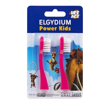 Elgydium Power Kids Refill I.A. Pink, Ανταλλακτικά ροζ 2τμχ