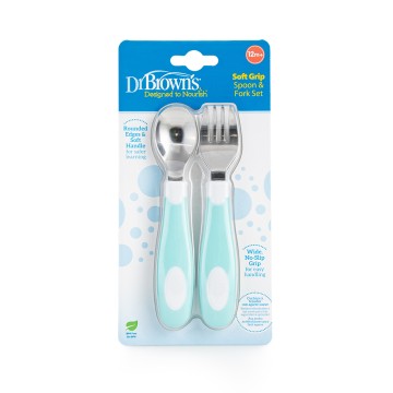 DR. Browns Baby Metall Löffel und Gabel Set 12m+