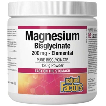 Natural Factors Magnesium Bisglycinate 200mg, 120g Powder Natural Factors Magnesium Bisglycinate 200mg, 120g Powder