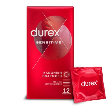 Durex Sensitive Προφυλακτικά Λεπτά με Κανονική Εφαρμογή 12τμχ Durex Sensitive Προφυλακτικά Λεπτά με Κανονική Εφαρμογή 12τμχ