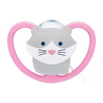 Nuk Space Silicone Pacifier Pink with Cat for 6-18 months 1pc