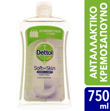 Dettol Savon Crème Liquide de Rechange pour Peaux Sensibles 750 ml