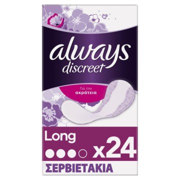 Serviettes pour incontinence longues Always Discreet longues 24 pièces
