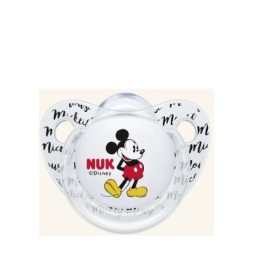 Nuk Disney Mickey (10.736.380) لهاية سيليكون بيضاء 6-18m 1 قطعة