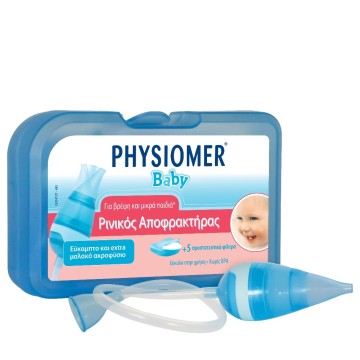 Бебешки аспиратор за нос Physiomer Устройство за запушване на носа + 5 защитни филтъра