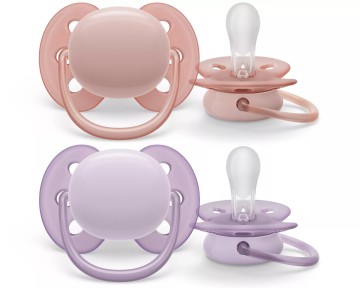Philips Avent Ultra Soft SCF091/31 Pacifiers Pink-Purple 0-6m 2 pieces