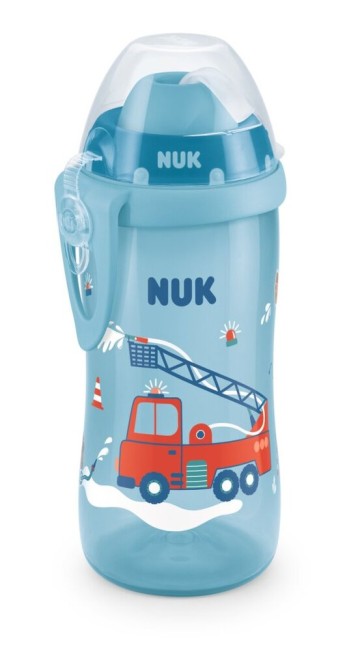 Nuk First Choice Flexi Cup PP 12m+ Becher mit Strohhalm Soft Blue Truck 300ml