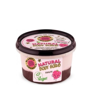 Natura Siberica-Planeta Organica Skin Super Good. Scrub Natyral Trupi Organike Strawberry & Chia Fara, 250 ml