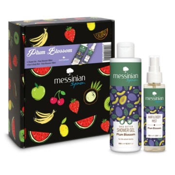 Promo Messinian Spa Gel doccia ai fiori di pruno 300 ml e spray per capelli e corpo 100 ml