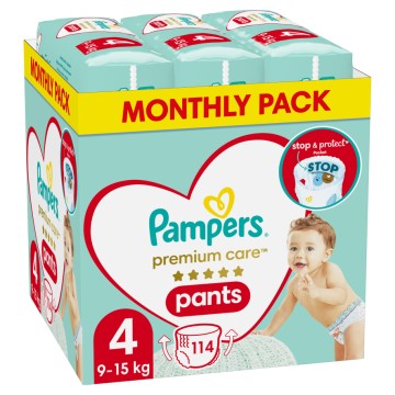 Pampers Monthly Premium Care Pants No 4 (9-15kg) 114τμχ