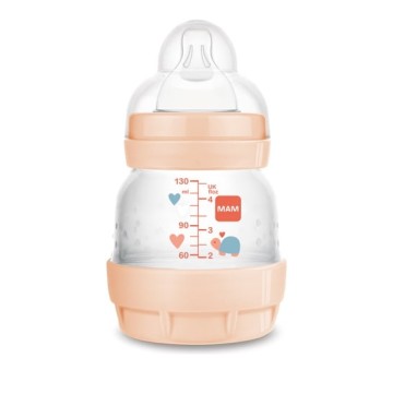 Mam Easy Start Biberon in plastica anti-colica con tettarella in silicone 0+ mesi Tartaruga arancione 130 ml