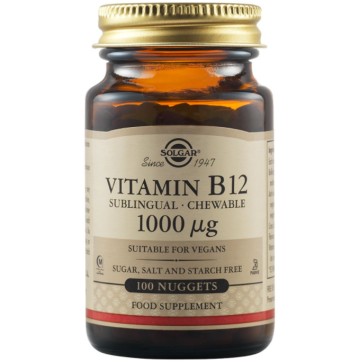Solgar Vitamine B-12, 1000mg Bonne fonction cellulaire, 100 pépites