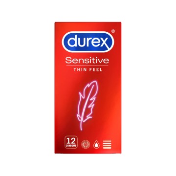 Durex Προφυλακτικά Πολύ Λεπτά Sensitive Thin Feel 12 τεμάχια