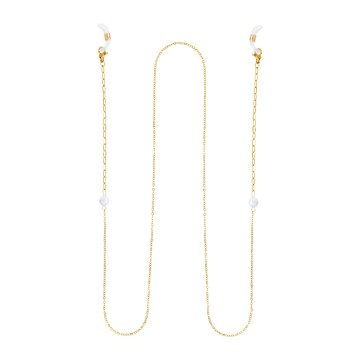 Dalee Αλυσίδα Γυαλιών White Pearls Stainless Steel