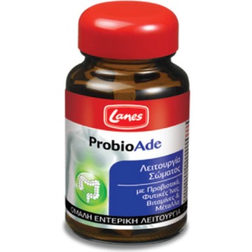 Lanes ProbioAde, Гладкая работа кишечника с пробиотиками, растительной клетчаткой, витаминами и минералами, 20 капсул