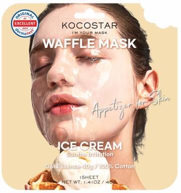Kocostar Waffle Mask Ice Cream Gel Essense Εμποτισμένη Καταπραϋντική Μάσκα Προσώπου 40gr