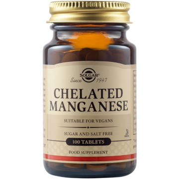 Solgar Chelated Manganese , 100 Tablets