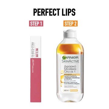 Maybelline Promo Superstay Matte Ink Liquid Lipstick 15 Lover 5ml & Garnier SkinActive Micellar Cleansing Water In Oil 400ml