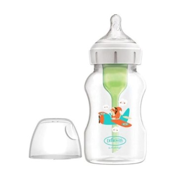 Доктор Browns Natural Flow Anti-Colic Options+ Детская пластиковая бутылочка с широким горлышком «Самолет», 330 мл