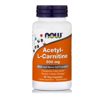 Now Foods Ацетил L-карнитин 500 мг, 50 растительных капсул