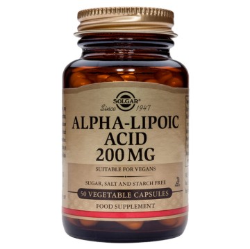 Solgar Acide Alpha-Lipoïque 200 mg 50 Comprimés