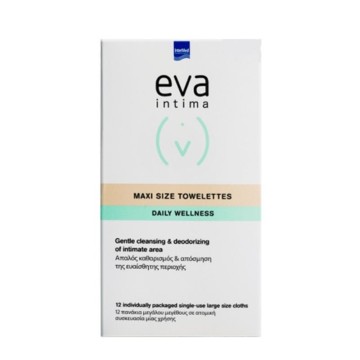 Intermed Eva Intima Maxi Size Towelettes Daily Wellness 12τμχ Intermed Eva Intima Maxi Size Towelettes Daily Wellness 12τμχ