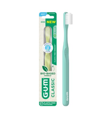 Gum Οδοντρόβουρτσα 408 Classic Bio-Based Handle Ultra Soft, 1 τεμάχιο