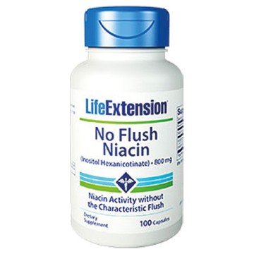 Life Extension No Flush Niacin (Inositol Hexanicotinate) 800 мг, 100 капсул