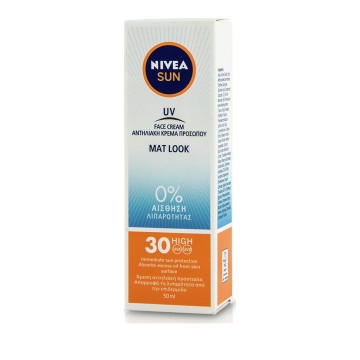 Nivea Sun UV Crème Visage Mat Look SPF30, Crème Solaire pour Peaux Grasses 50 ml