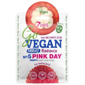 7 Days Go Vegan Sheet Mask Pink Day, 25gr 7 Days Go Vegan Sheet Mask Pink Day, 25gr