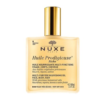 Nuxe Huile Prodigieuse Rich Dry Oil, Πολυχρηστικό Έλαιο για Πρόσωπο, Σώμα και Μαλλιά 100ml