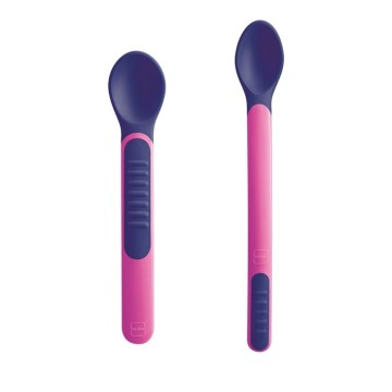 Mam Heat Sensitive Spoons & Cover Ροζ για 6+ μηνών Mam Heat Sensitive Spoons & Cover Ροζ για 6+ μηνών