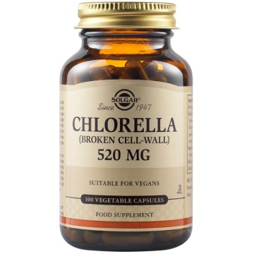 Solgar Chlorella 520 mg, 100 растителни капсули