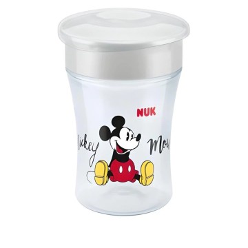 Nuk Magic Cup Bicchiere di plastica per bambini per 8m+ Grey Mickey 230ml