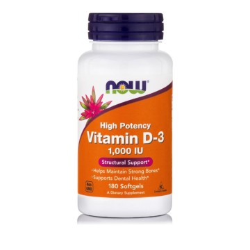 Now Foods High Potency Vitamin D3 1.000IU, 180 Softgels