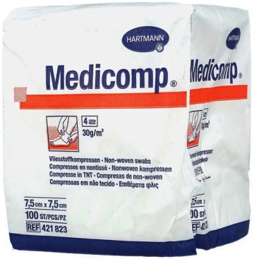 Hartmann Medicomp non-sterile fleece pad 7,5x7,5cm 100pcs.