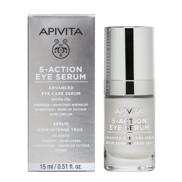 Apivita 5-Action Augenserum, 5-Action Augenserum mit weißer Lilie 15ml