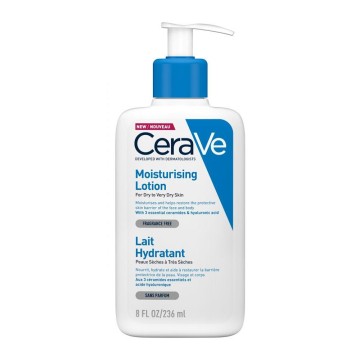 CeraVe Lotion Hydratante, Emulsion Hydratante Visage et Corps aux Céramides et Acide Hyaluronique 236 ml